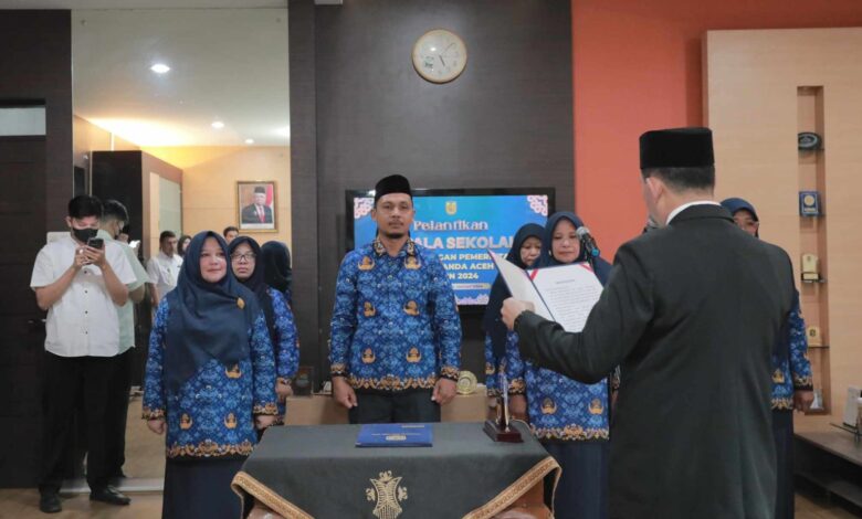 Pj Sekda Lantik Sejumlah Kepsek di Lingkungan Pemko Banda Aceh