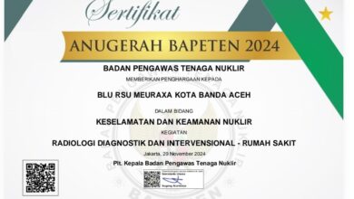 RSUD Meuraxa Terima Penghargaan Anugerah Bapeten Tahun 2024