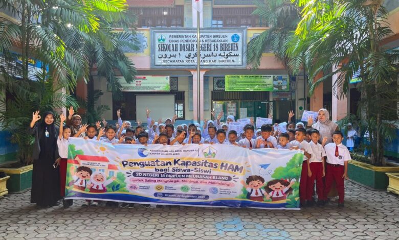 Kemenham Aceh Perkuat Kapasitas HAM Siswa SDN 18 Bireuen