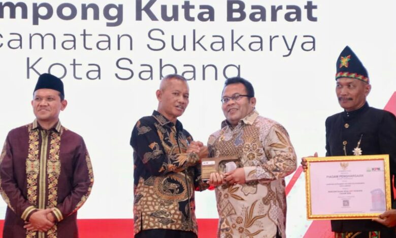Kuta Barat Raih Penghargaan Desa Antikorupsi Aceh, Ini Pesan Walkot Sabang